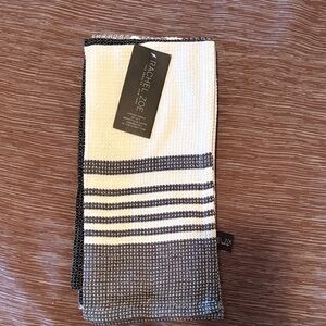 Rachel Zoe Black and Cream Striped Towels - 3 set